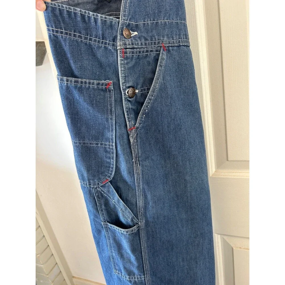 Vtg 1940s Big Mac Overalls Union Made Sanforized Blue Denim 42x29 42x28
